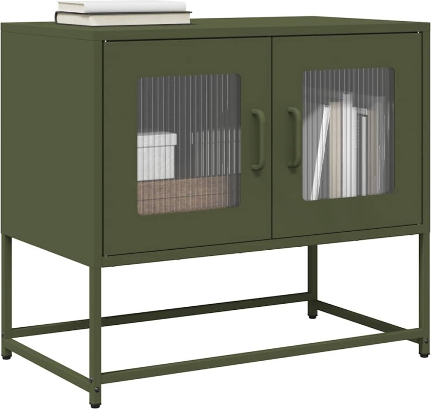 TV-skap Olivengrønn 68x39x60,5 cm Kaldvalset stål