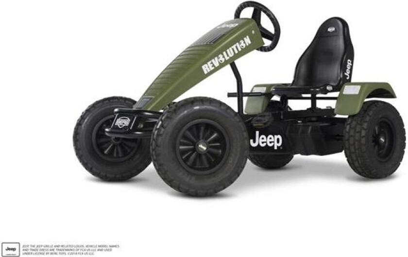 Jeep® Revolution pedal go-kart XXL BFR Tråbil ekstra lang for 5 år +