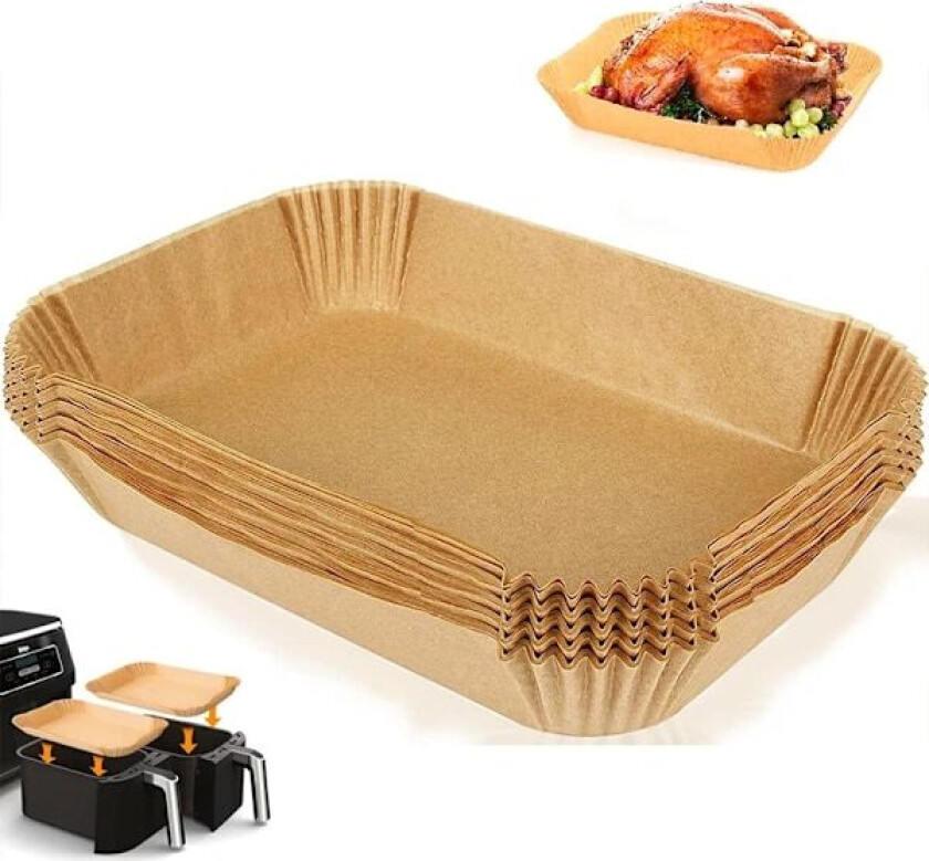300-Pack Ninja Airfryer Papir 22x14cm brun