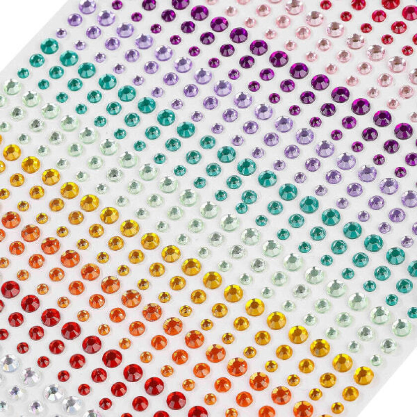 Bilde av 15 Colors 900 Pieces , Rhinestone Stickers Adhesive Gem Jewelry for Face Eye Nail Kids DIY Craft Cards Embellishment Acrylic Diamond Decorations