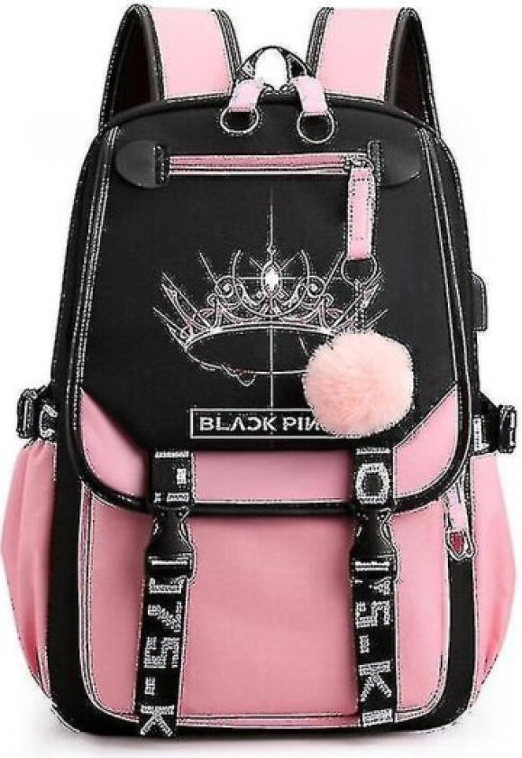 Blackpink Ryggsekk Laptopveske Skoleveske Boksekk Med Hodetelefonport, USB-Lading &,a (FMY)