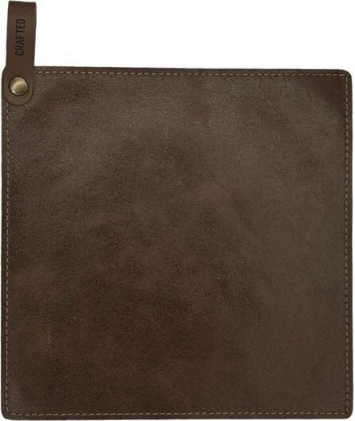 Leather gryteklut 21x21 cm brun