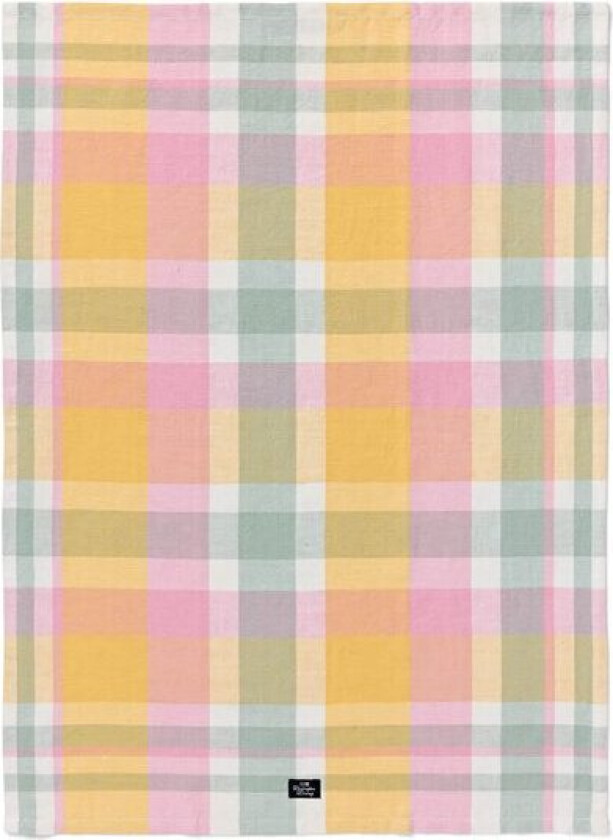 Kjøkkenhåndkle påskeruter 50x70 cm gul/grønn/rosa