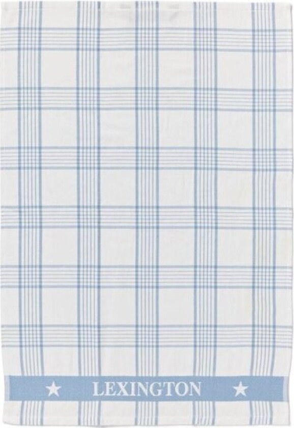 Kjøkkenhåndkle ruter 50x70 cm hvit/blå