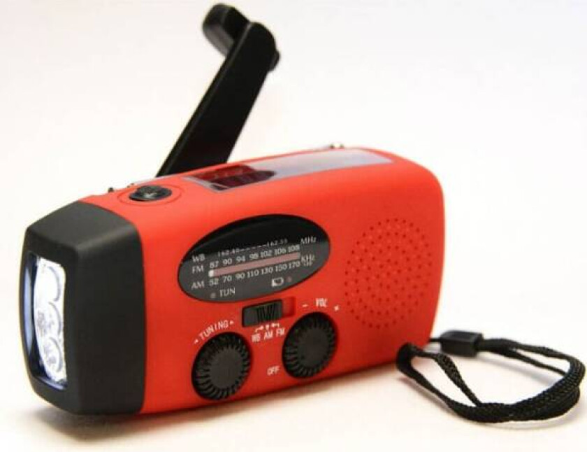 Nødradio, bærbar solcelledrevet, hånddrevet solcelledrevet oppladbar radio red