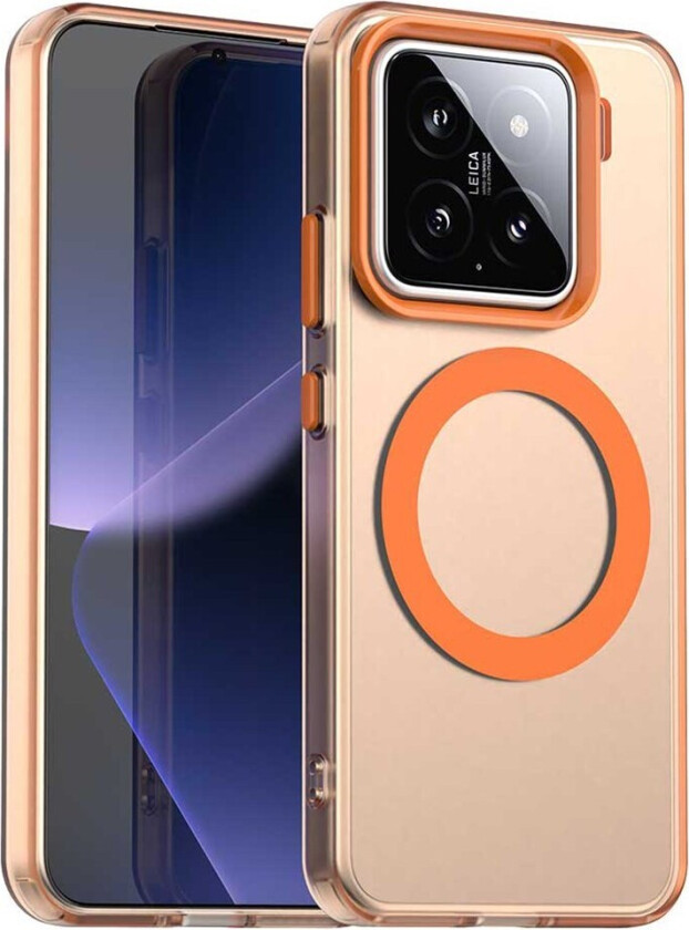 Xiaomi 15 Hybrid Plast Deksel - MagSafe Kompatibel - Gjennomsiktig / Oransje