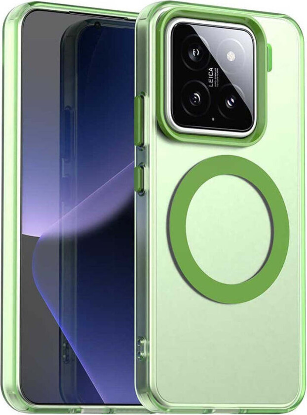 Xiaomi 15 Hybrid Plast Deksel - MagSafe Kompatibel - Gjennomsiktig / Grønn