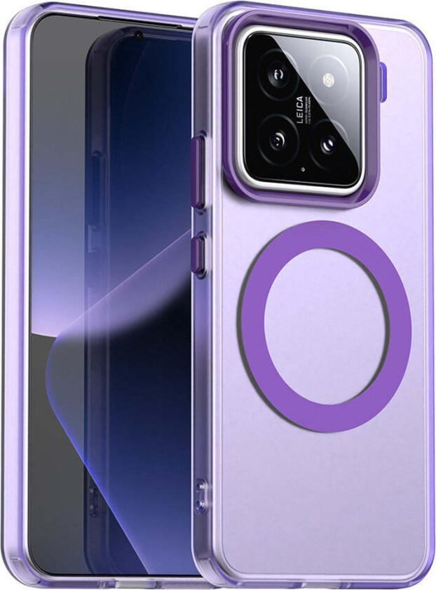 Xiaomi 15 Hybrid Plast Deksel - MagSafe Kompatibel - Gjennomsiktig / Lilla