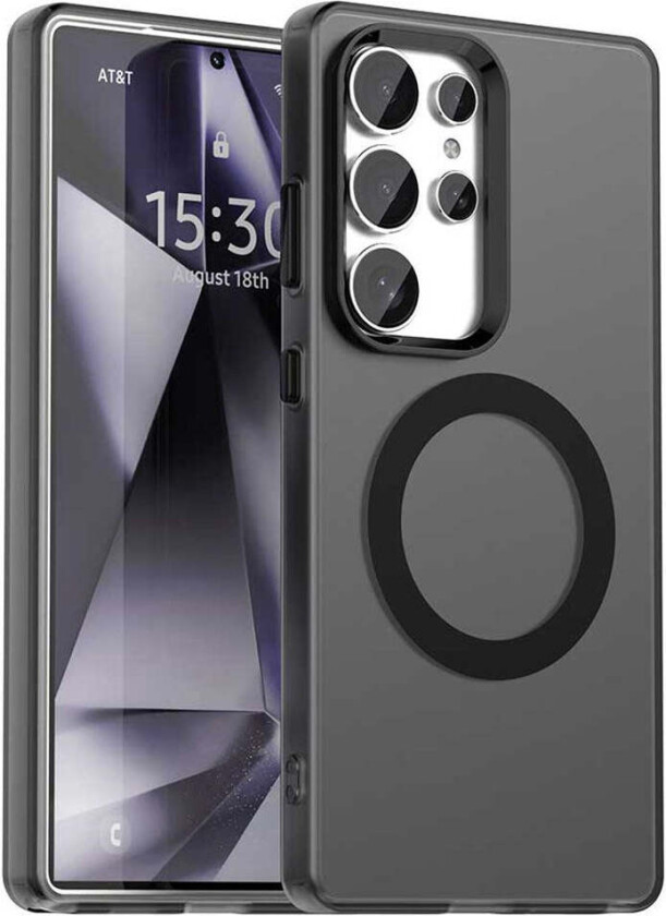 Samsung Galaxy S25 Ultra Hybrid Plast Deksel - MagSafe Kompatibel - Gjennomsiktig / Svart