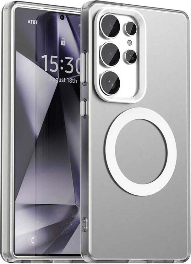 Samsung Galaxy S25 Ultra Hybrid Plast Deksel - MagSafe Kompatibel - Gjennomsiktig / Hvit