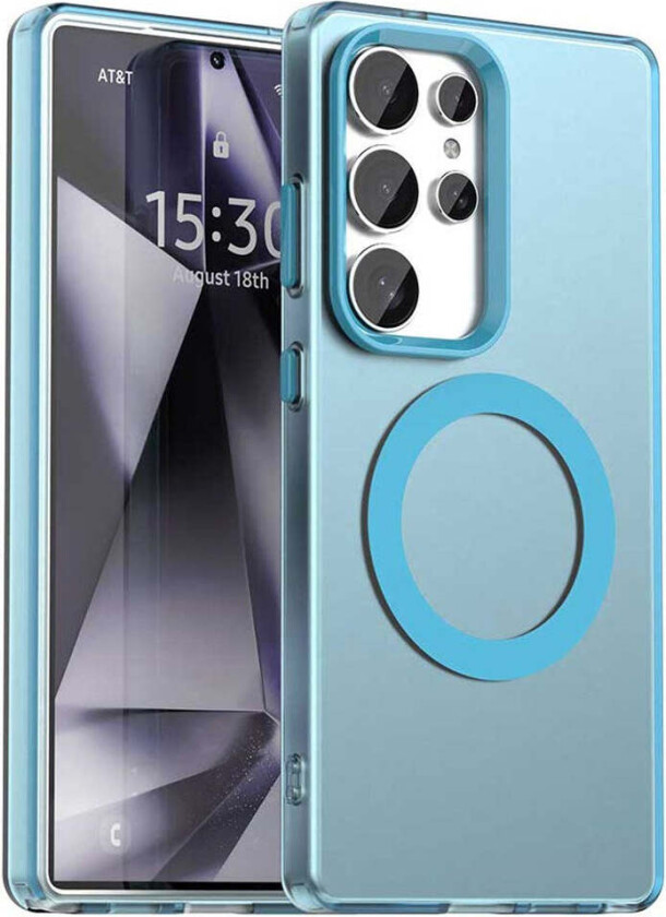 Samsung Galaxy S25 Ultra Hybrid Plast Deksel - MagSafe Kompatibel - Gjennomsiktig / Blå
