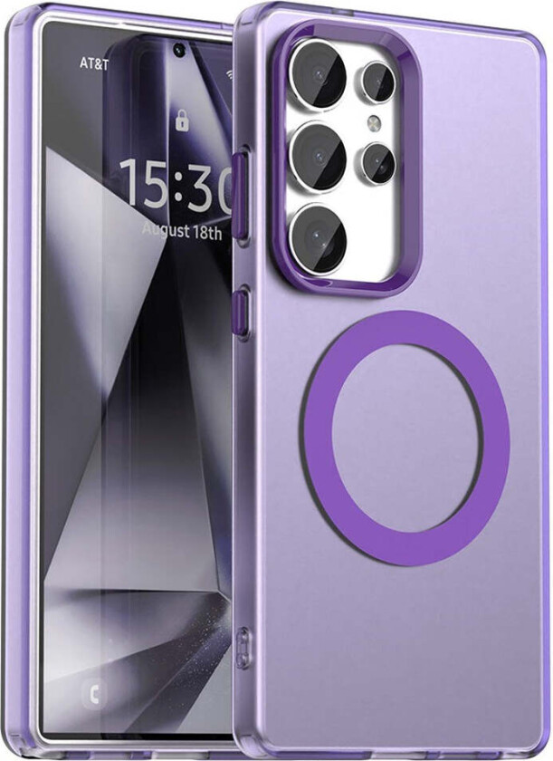 Samsung Galaxy S25 Ultra Hybrid Plast Deksel - MagSafe Kompatibel - Gjennomsiktig / Lilla