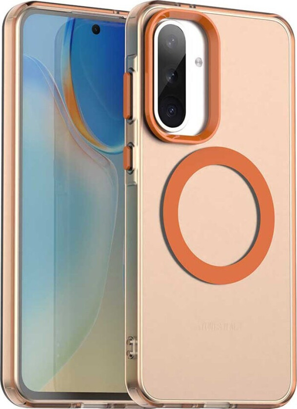 Samsung Galaxy A36 (5G) Hybrid Plast Deksel - MagSafe Kompatibel - Gjennomsiktig / Oransje