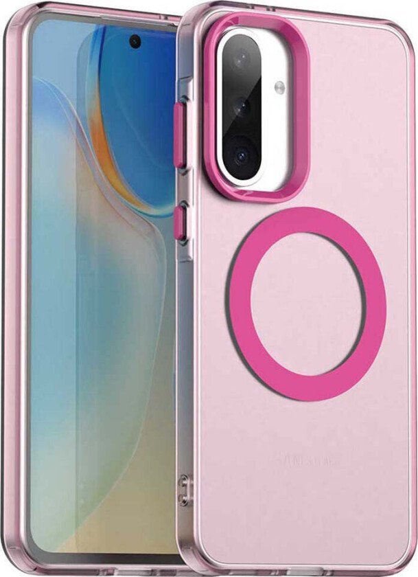 Samsung Galaxy A36 (5G) Hybrid Plast Deksel - MagSafe Kompatibel - Gjennomsiktig / Rosa