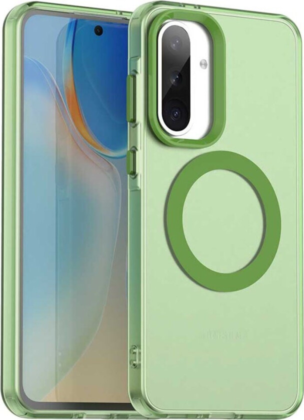 Samsung Galaxy A36 (5G) Hybrid Plast Deksel - MagSafe Kompatibel - Gjennomsiktig / Grønn