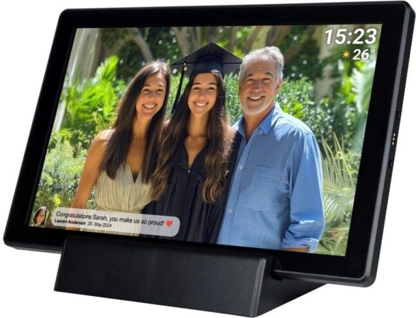 Frameo Digital wifi-fotoramme 10,1" med ladestativ Svart