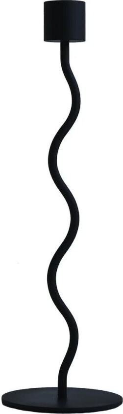 Curved lysestake 26 cm Svart