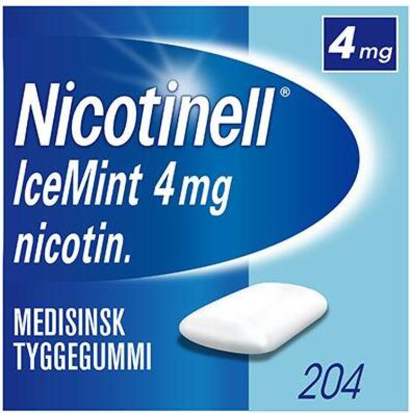 4 mg tyggegummi icemint 204 stk