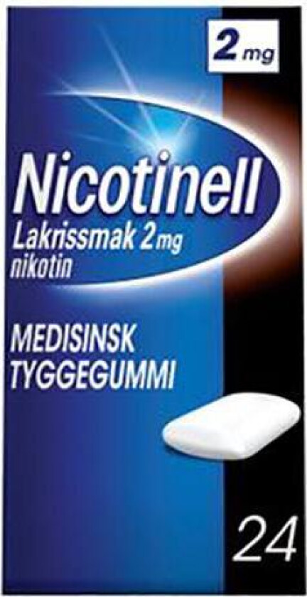 2 mg tyggegummi lakris 24 stk