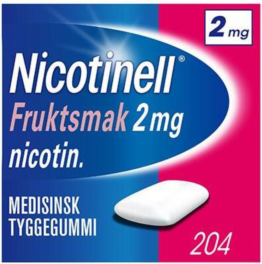 2mg tyggegummi frukt 204 stk