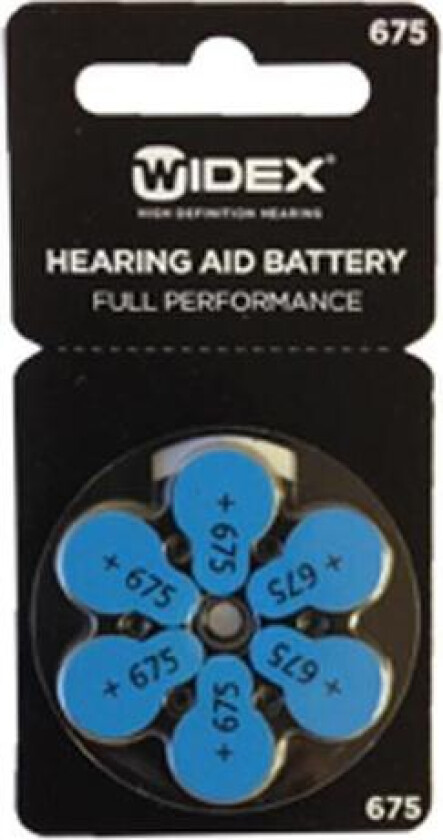 batteri til høreapparat 675 6 stk