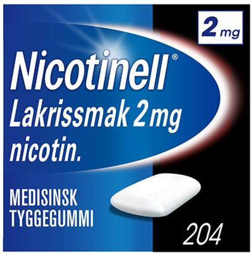 2 mg tyggegummi lakris 204 stk