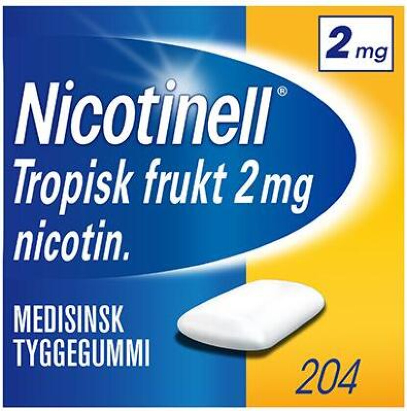 2 mg tyggegummi tropisk frukt 204 stk