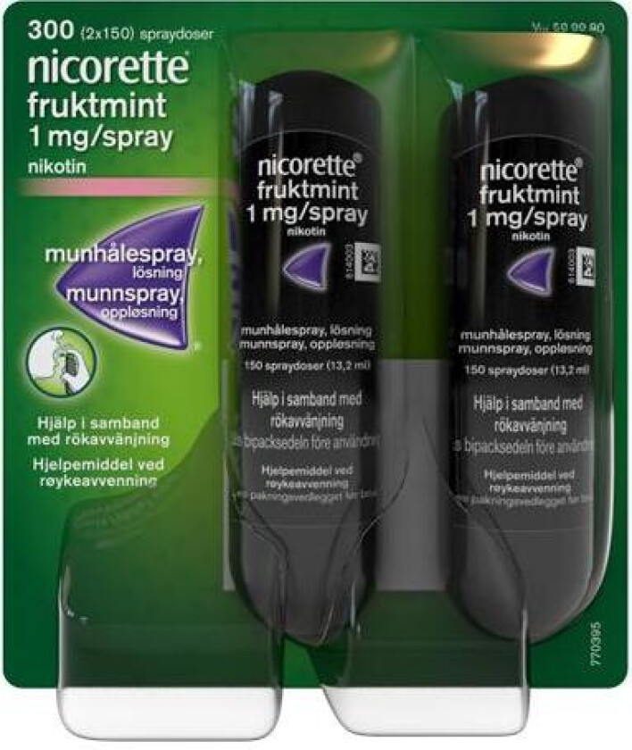 1 mg/dose munnspray fruktmint 2x150 doser