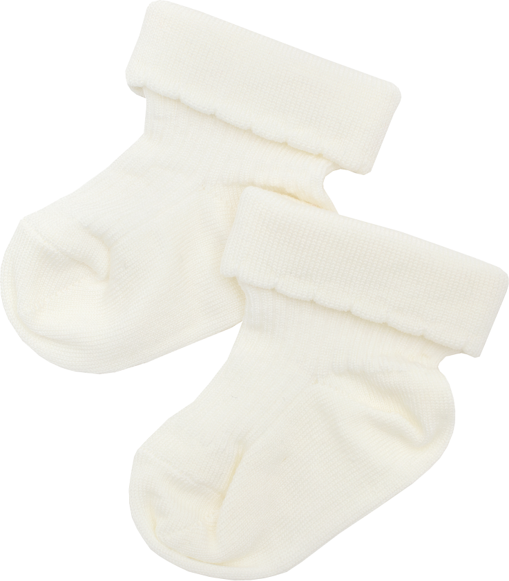 ullsokk merinoull til nyfødt hvit 14-16 1 par
