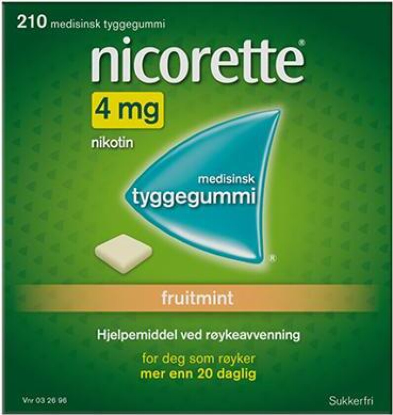 4mg tyggegummi fruitmint 210 stk