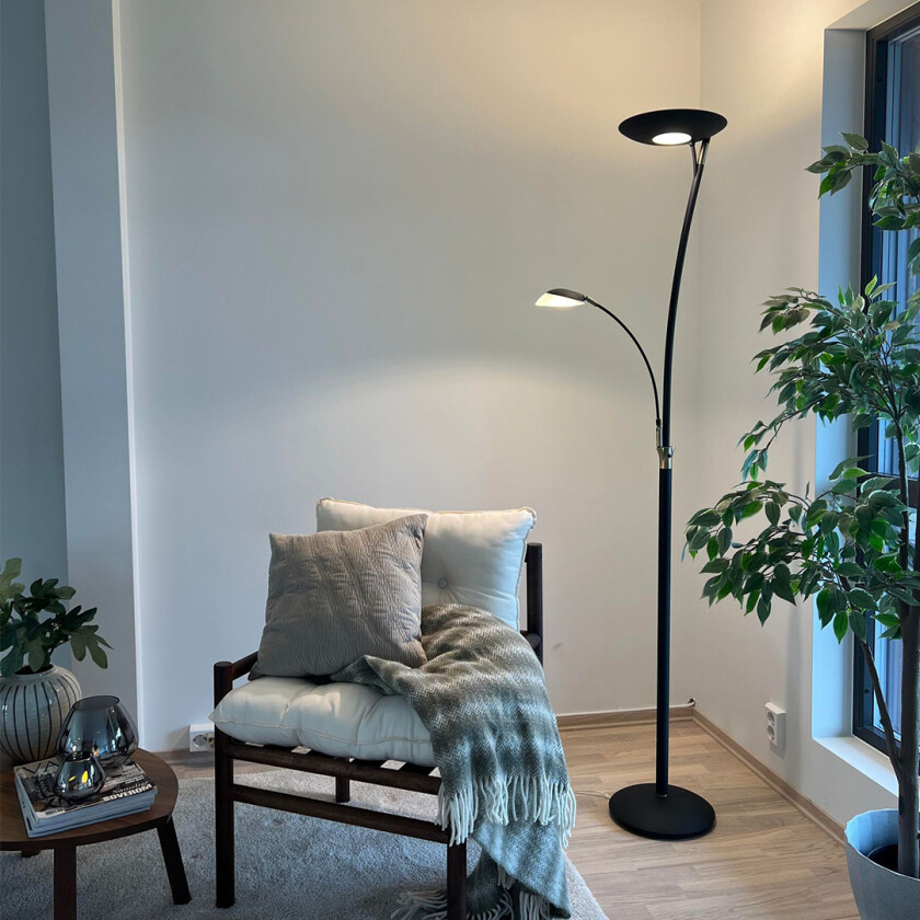 Helios LED Uplight Sort Lampehuset