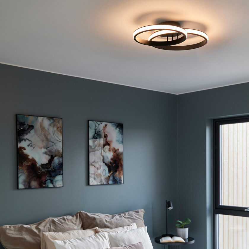 Twins Circle LED Plafond Sort Takplafonder Lampehuset