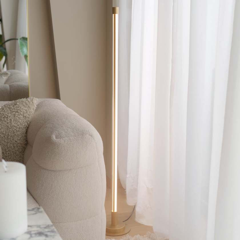Tube LED Gulvlampe Gull Interiørlampe Lampehuset