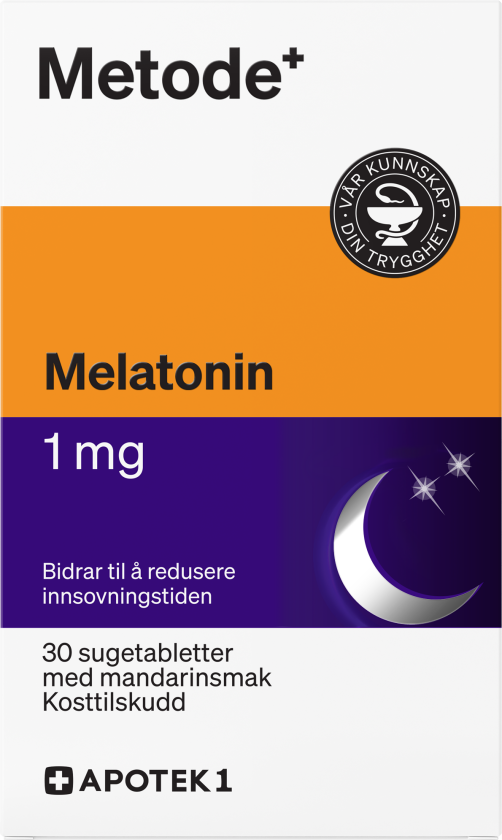melatonin 1 mg sugetabletter med smak av mandarin 30 stk