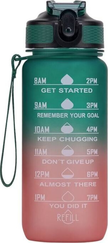 Motivasjonsflaske Mørk Grønn/Lys Rosa