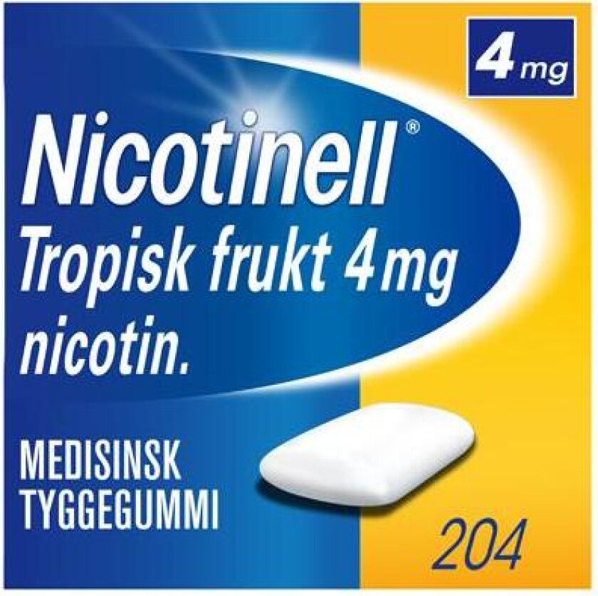 4 mg tyggegummi tropisk frukt 204 stk