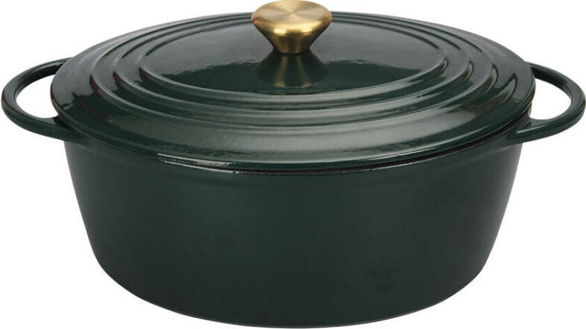 Oval Støpejernsgryte 5L Grønn