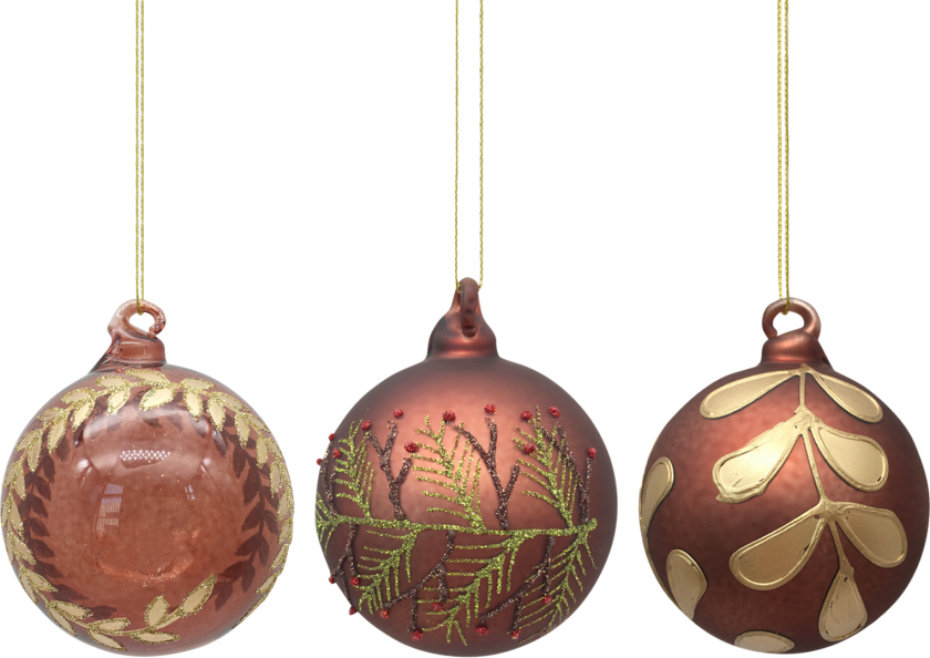 Julekuler Glass Brun Mix 3pk