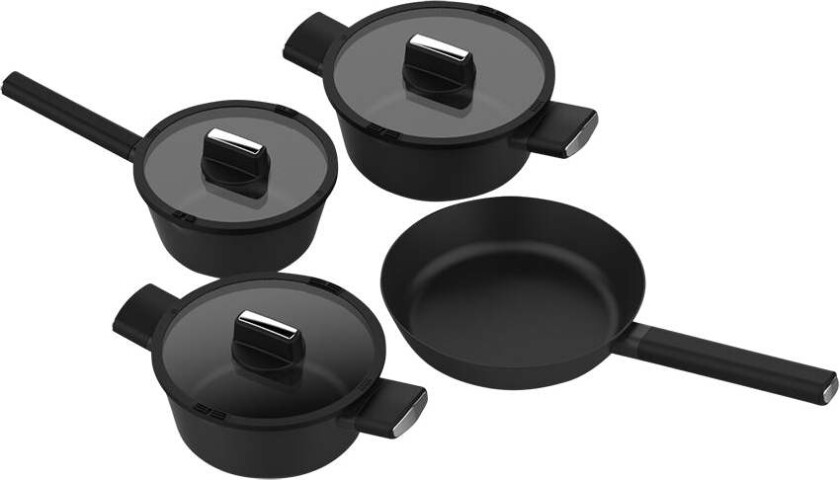 Edge Grytesett + Stekepanne 28cm Non Stick Sort