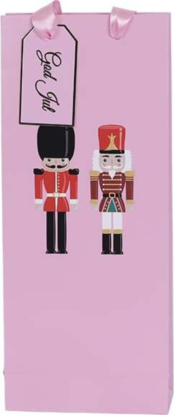 Julekolleksjon Gavepose Til Flaske Nøtteknekker Rosa