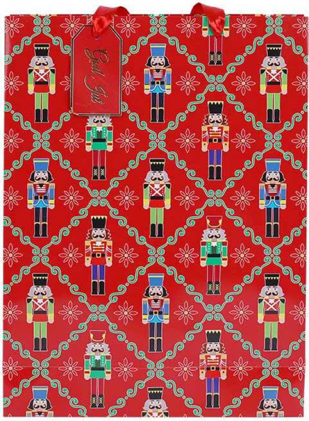 Julekolleksjon Gavepose L Nøtteknekker Med Bord Rød