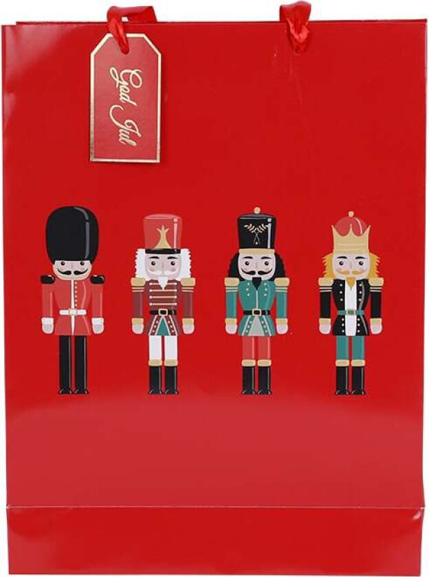 Julekolleksjon Gavepose L Nøtteknekker Rød
