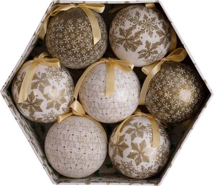 Julekolleksjon Julekuler Gullkrystaller 7pk