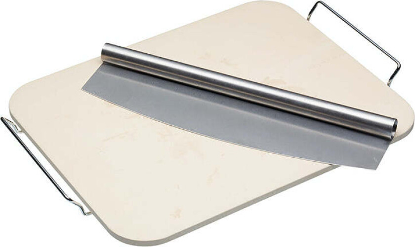 Kitchencraft Pizzastein rektangulær med pizzakutter