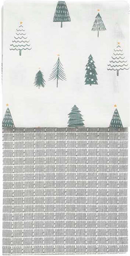 Kjøkkenhåndkle Skog/Mønster Bomull 50X70cm 2pk
