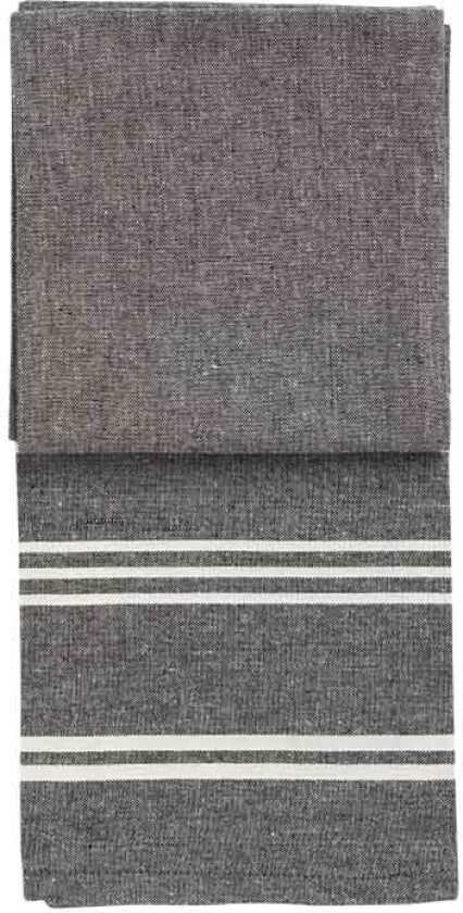 Kjøkkenhåndkle Sort Bomull 50X70cm 2pk