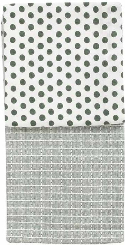 Kjøkkenhåndkle Grønn/Mønster Bomull 50X70cm 2pk