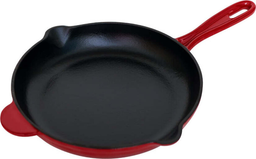 Støpejernspanne 27cm Rød