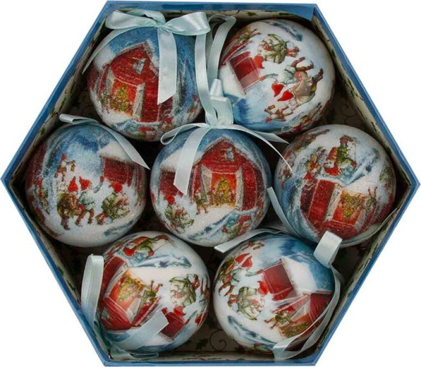 Julekolleksjon Julekuler Julenisse Lyseblå 7pk