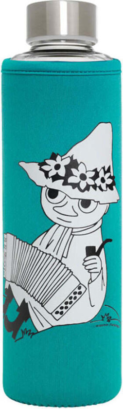 Glassverk Kilde Drikkeflaske m/Futeral Grønn Snusmumrikken